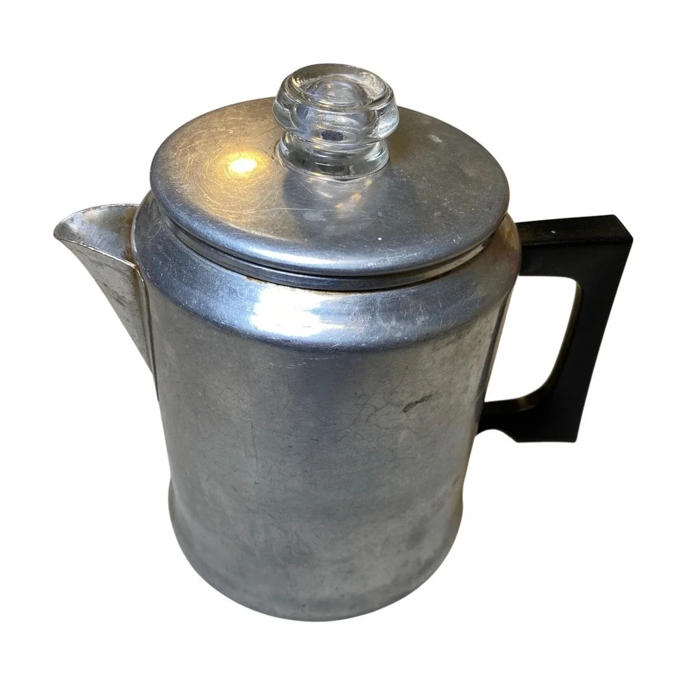 Vintage Comet Style Aluminum Coffee Percolator 9 Cup Stovetop Complete USA